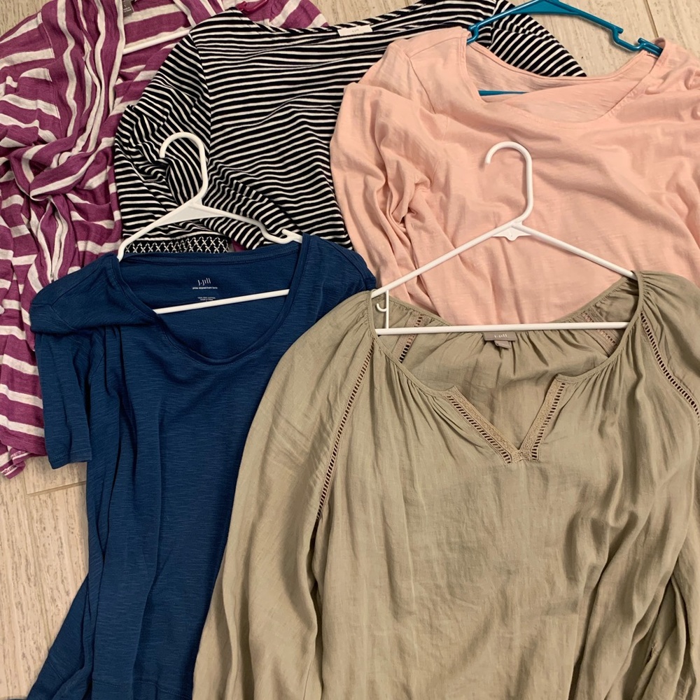 5 JJill Size Large Tunics and Cardigan